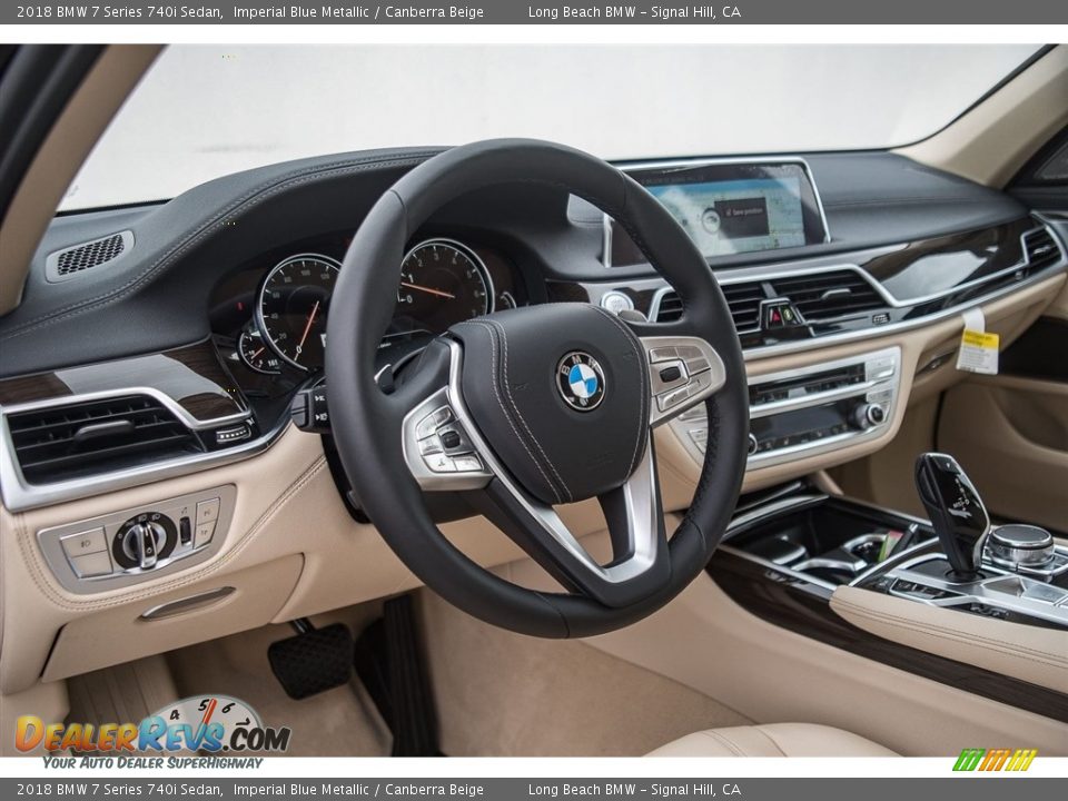 2018 BMW 7 Series 740i Sedan Imperial Blue Metallic / Canberra Beige Photo #5
