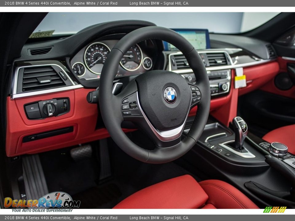 2018 BMW 4 Series 440i Convertible Alpine White / Coral Red Photo #6