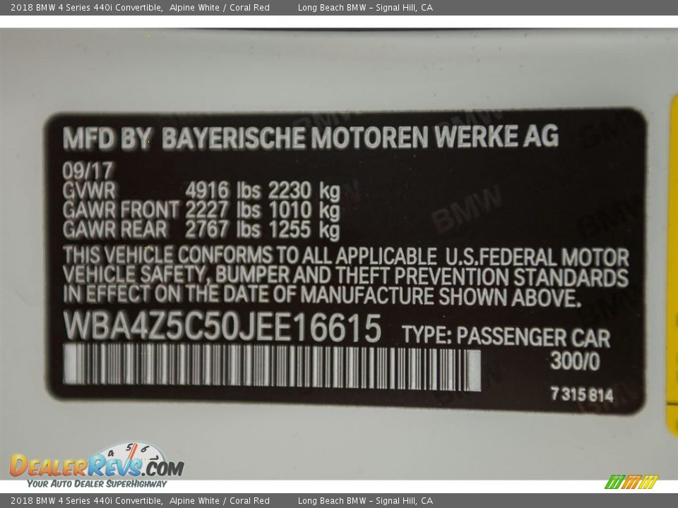 2018 BMW 4 Series 440i Convertible Alpine White / Coral Red Photo #12