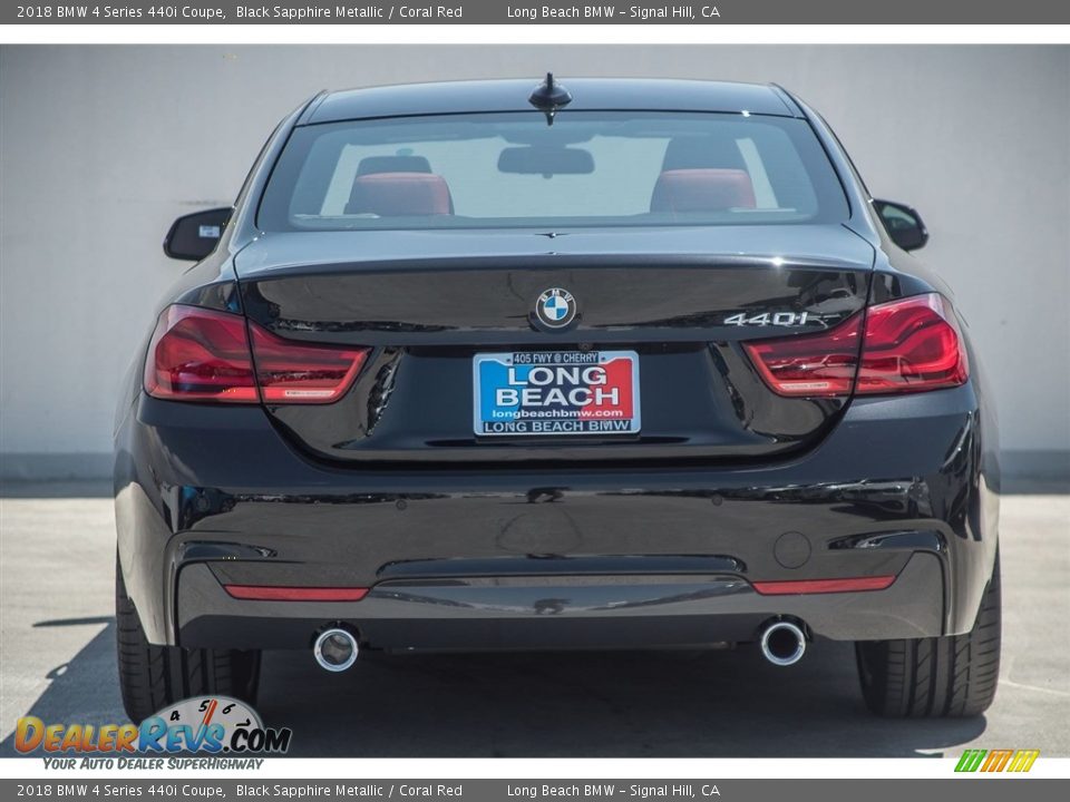 2018 BMW 4 Series 440i Coupe Black Sapphire Metallic / Coral Red Photo #4