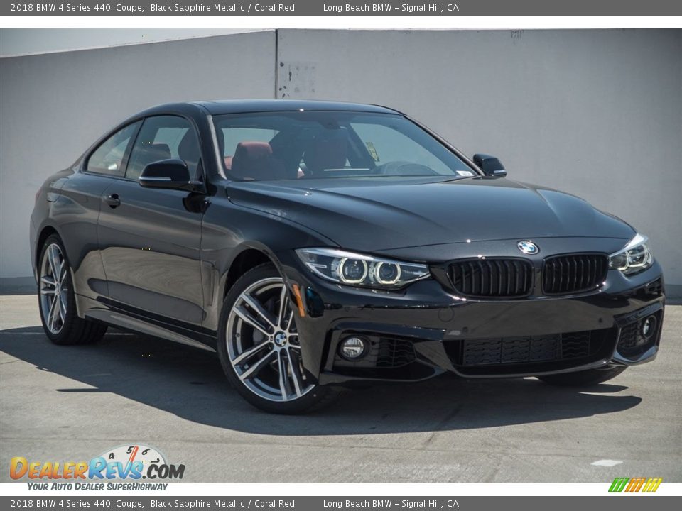 2018 BMW 4 Series 440i Coupe Black Sapphire Metallic / Coral Red Photo #12