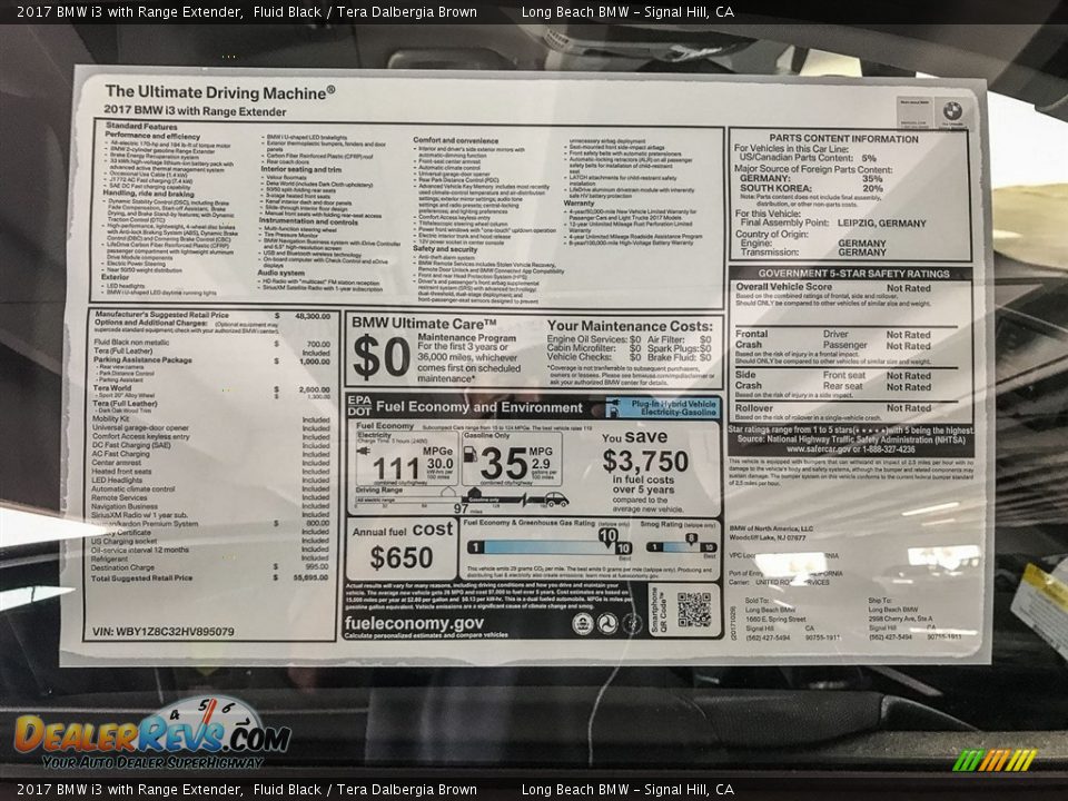 2017 BMW i3 with Range Extender Fluid Black / Tera Dalbergia Brown Photo #10