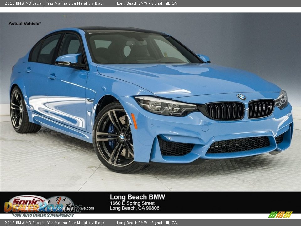 2018 BMW M3 Sedan Yas Marina Blue Metallic / Black Photo #1