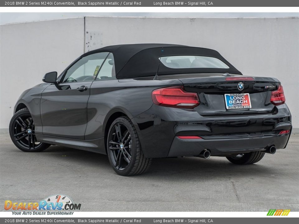 2018 BMW 2 Series M240i Convertible Black Sapphire Metallic / Coral Red Photo #3