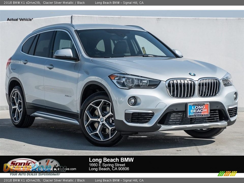 2018 BMW X1 sDrive28i Glacier Silver Metallic / Black Photo #1