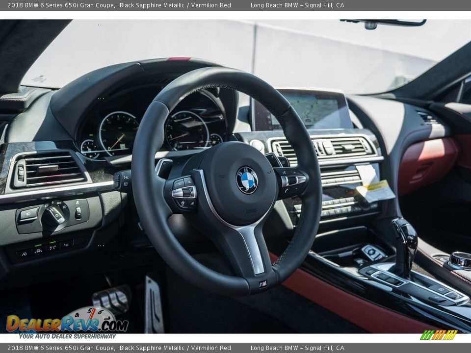 2018 BMW 6 Series 650i Gran Coupe Black Sapphire Metallic / Vermilion Red Photo #5