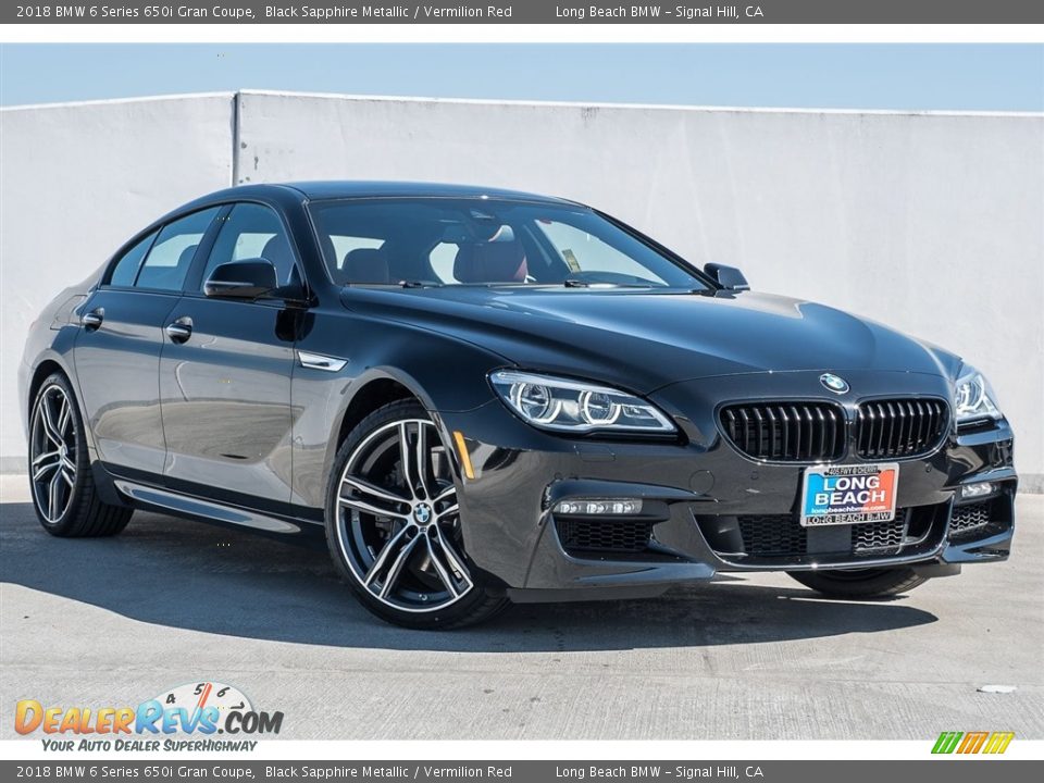 2018 BMW 6 Series 650i Gran Coupe Black Sapphire Metallic / Vermilion Red Photo #12