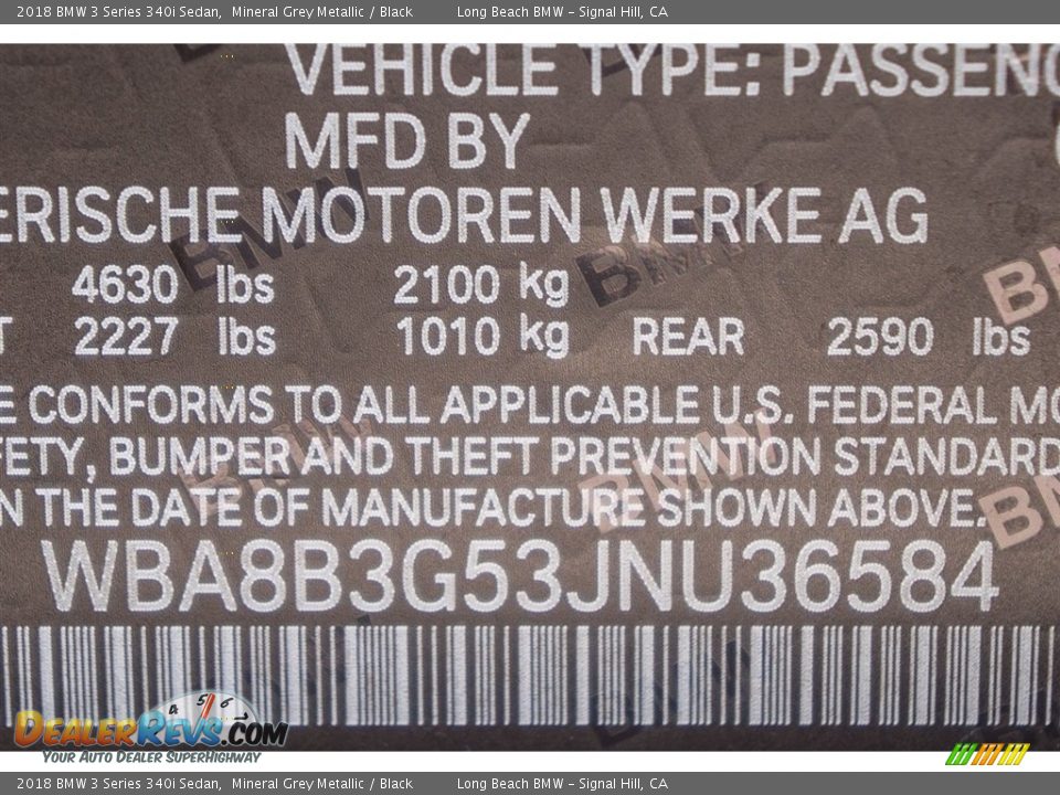 2018 BMW 3 Series 340i Sedan Mineral Grey Metallic / Black Photo #11