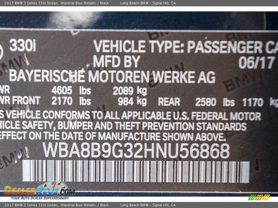 2017 BMW 3 Series 330i Sedan Imperial Blue Metallic / Black Photo #11