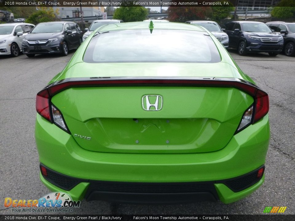 2018 Honda Civic EX-T Coupe Energy Green Pearl / Black/Ivory Photo #3