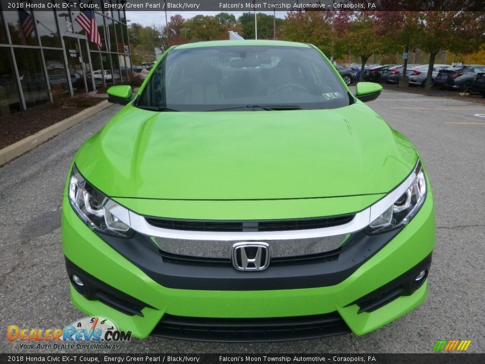 2018 Honda Civic EX-T Coupe Energy Green Pearl / Black/Ivory Photo #6