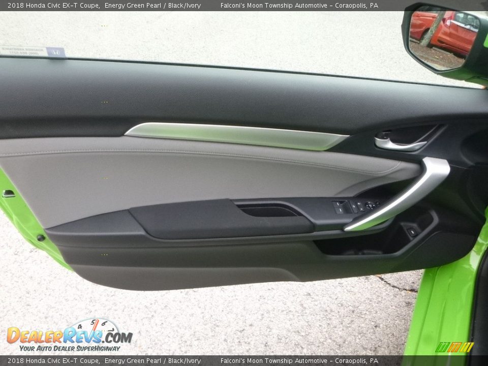 2018 Honda Civic EX-T Coupe Energy Green Pearl / Black/Ivory Photo #8