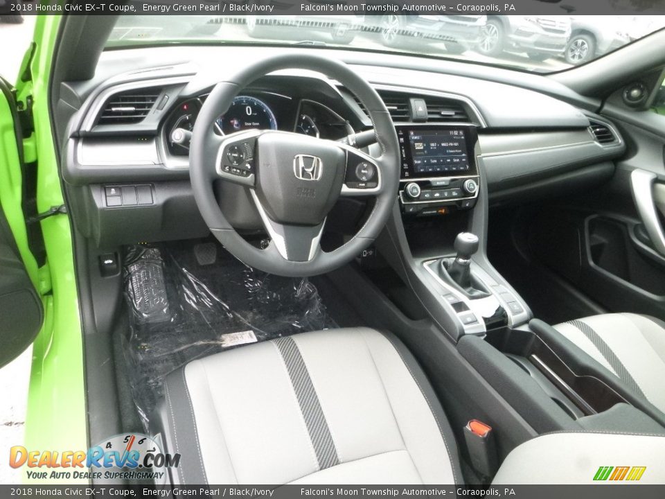 Black/Ivory Interior - 2018 Honda Civic EX-T Coupe Photo #10