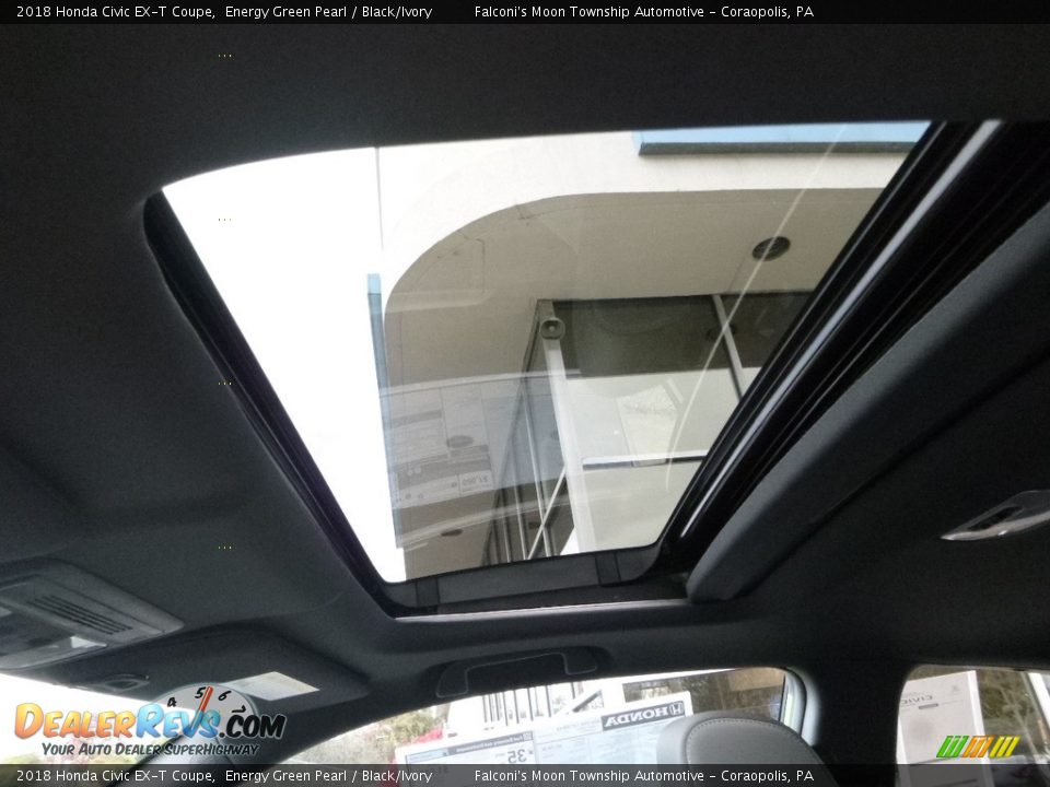 2018 Honda Civic EX-T Coupe Energy Green Pearl / Black/Ivory Photo #12