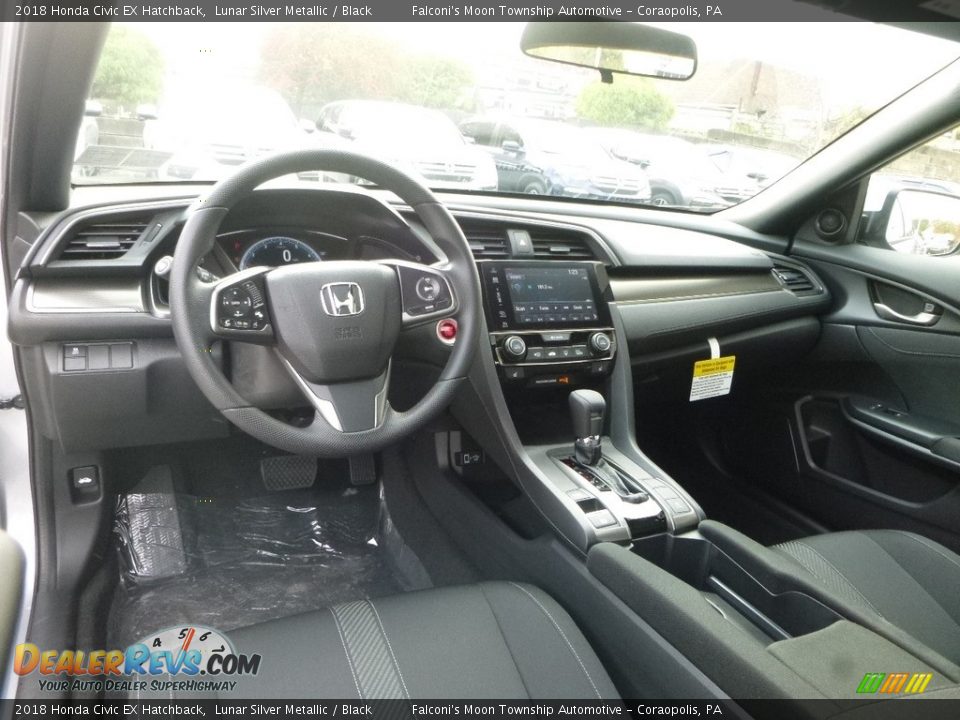 Black Interior - 2018 Honda Civic EX Hatchback Photo #10