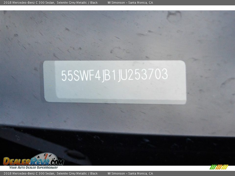 2018 Mercedes-Benz C 300 Sedan Selenite Grey Metallic / Black Photo #10