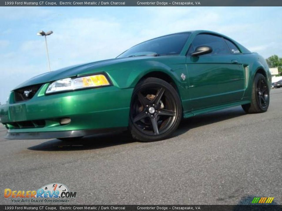 1999 Ford Mustang GT Coupe Electric Green Metallic / Dark Charcoal Photo #2