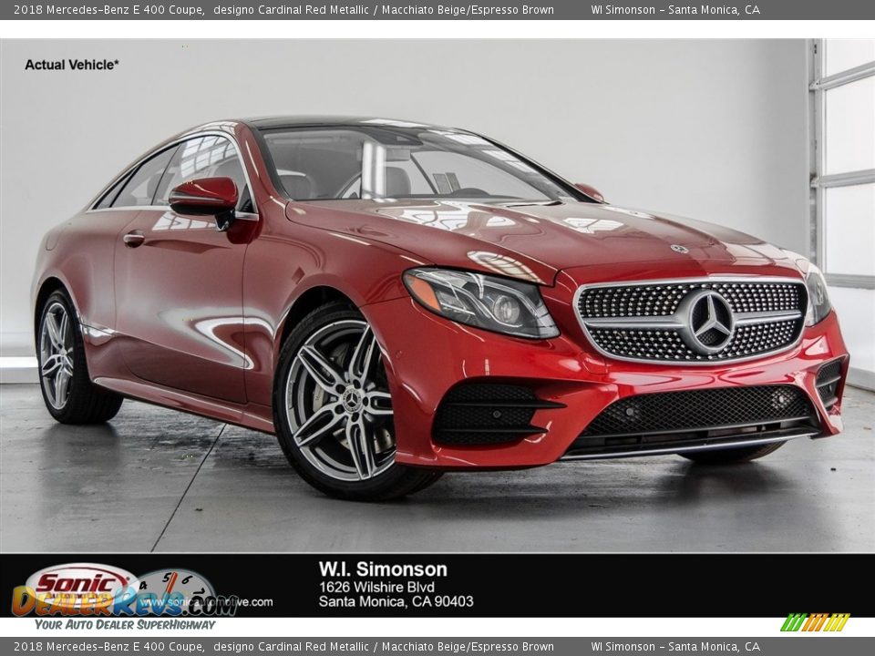 2018 Mercedes-Benz E 400 Coupe designo Cardinal Red Metallic / Macchiato Beige/Espresso Brown Photo #1