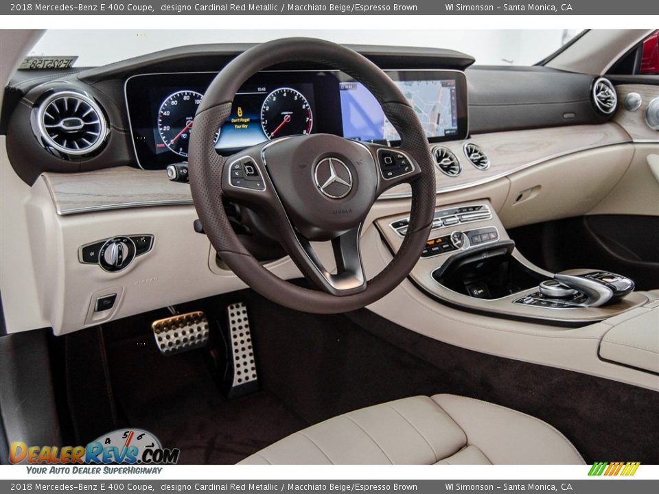 2018 Mercedes-Benz E 400 Coupe designo Cardinal Red Metallic / Macchiato Beige/Espresso Brown Photo #6