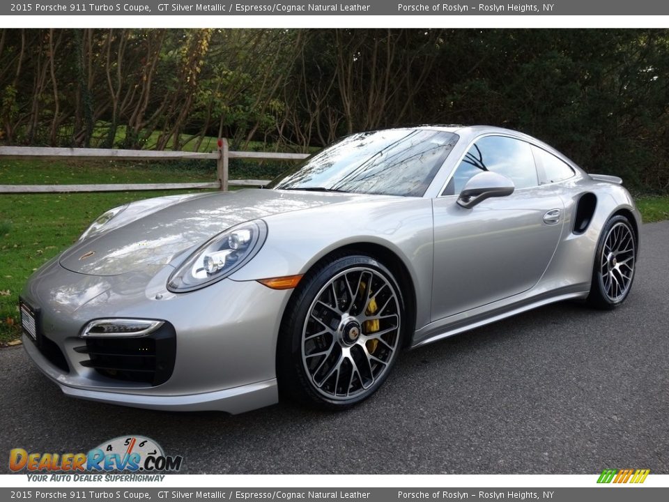 2015 Porsche 911 Turbo S Coupe GT Silver Metallic / Espresso/Cognac Natural Leather Photo #1
