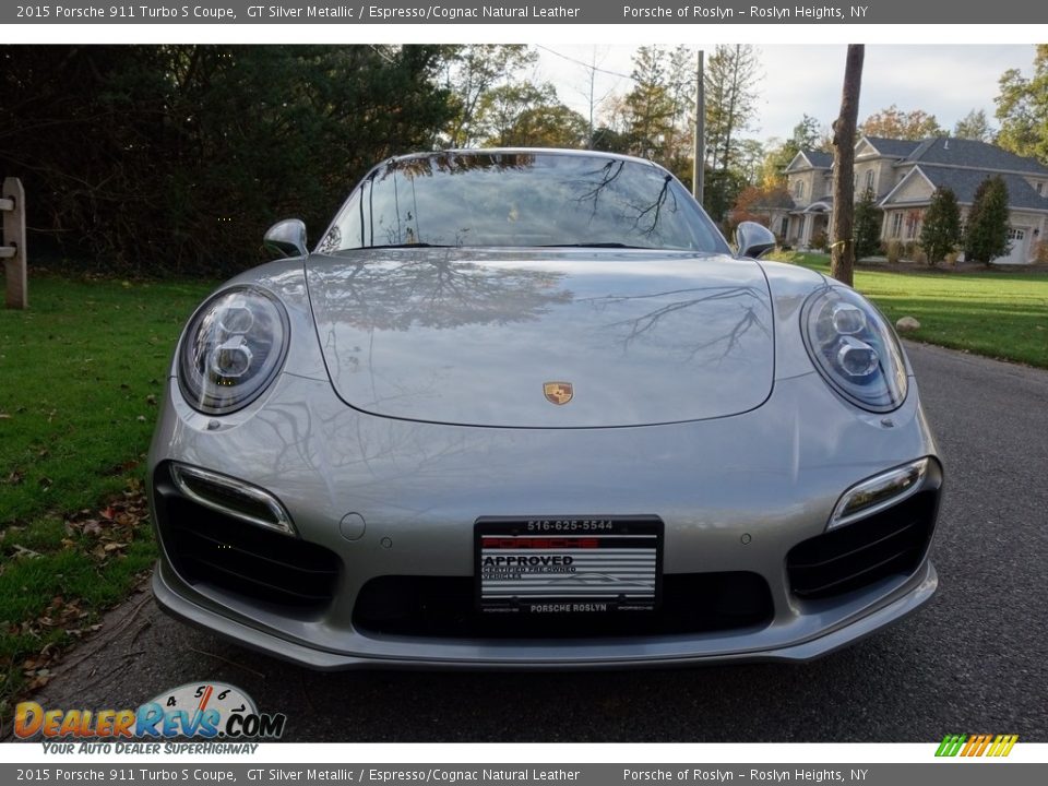 2015 Porsche 911 Turbo S Coupe GT Silver Metallic / Espresso/Cognac Natural Leather Photo #2