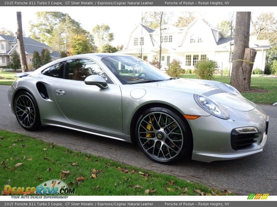 2015 Porsche 911 Turbo S Coupe GT Silver Metallic / Espresso/Cognac Natural Leather Photo #8