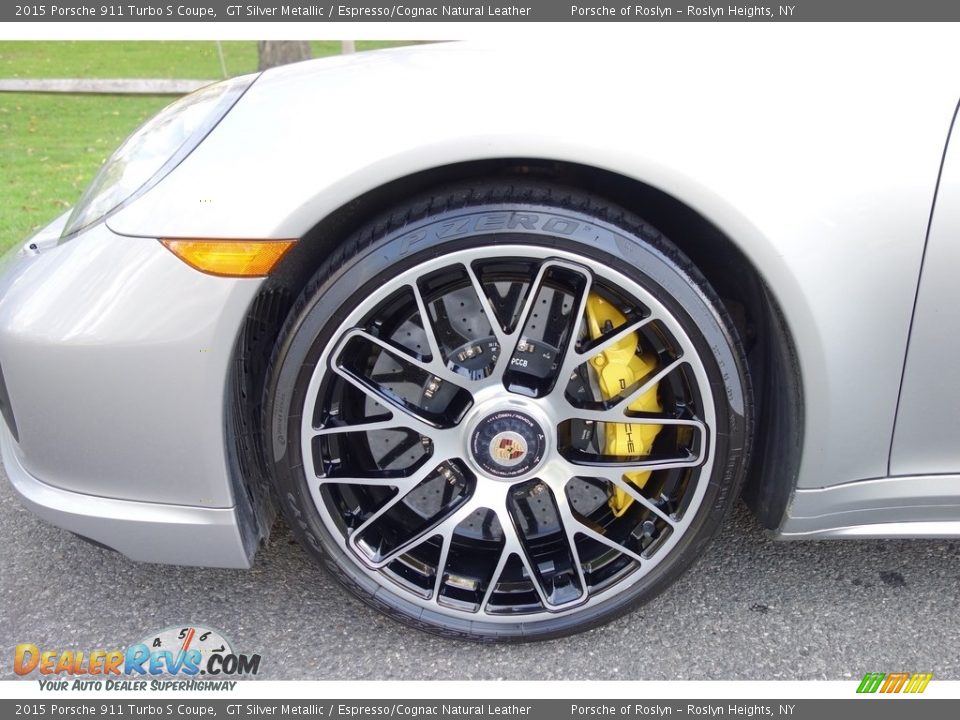 2015 Porsche 911 Turbo S Coupe GT Silver Metallic / Espresso/Cognac Natural Leather Photo #9