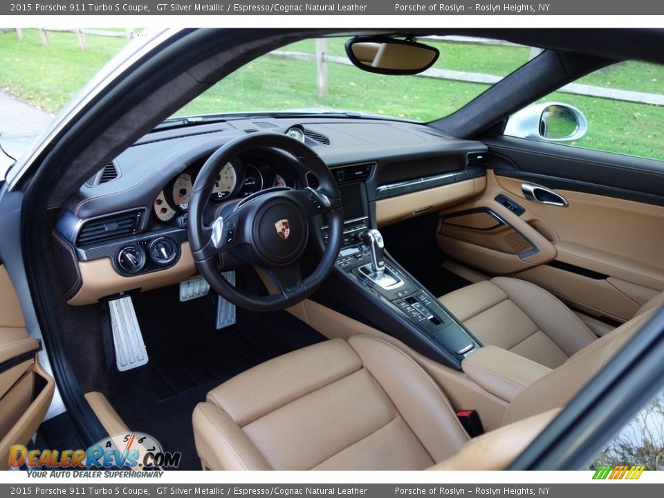 2015 Porsche 911 Turbo S Coupe GT Silver Metallic / Espresso/Cognac Natural Leather Photo #10