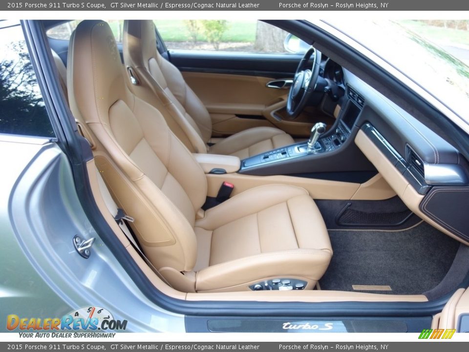 2015 Porsche 911 Turbo S Coupe GT Silver Metallic / Espresso/Cognac Natural Leather Photo #12