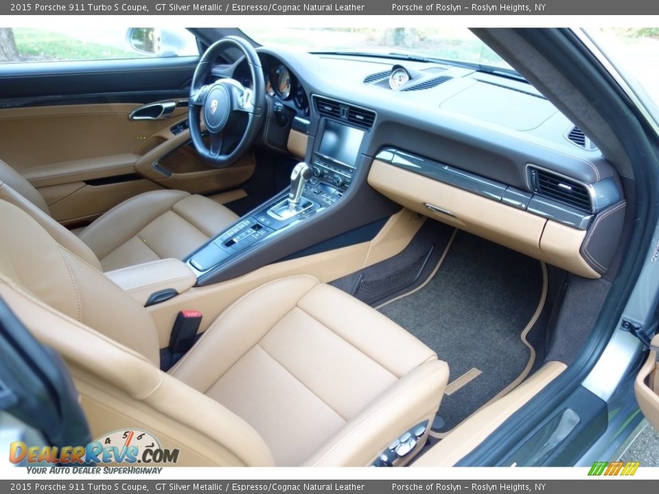 2015 Porsche 911 Turbo S Coupe GT Silver Metallic / Espresso/Cognac Natural Leather Photo #13
