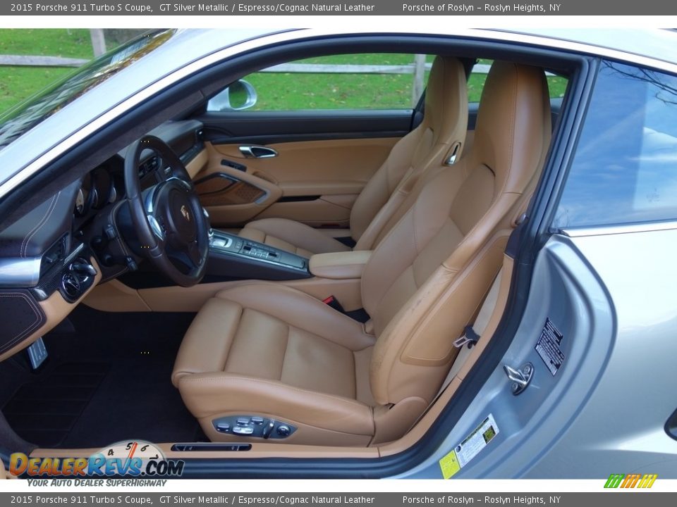 2015 Porsche 911 Turbo S Coupe GT Silver Metallic / Espresso/Cognac Natural Leather Photo #16