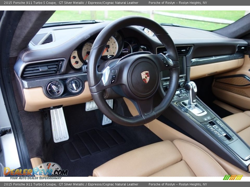 2015 Porsche 911 Turbo S Coupe GT Silver Metallic / Espresso/Cognac Natural Leather Photo #18