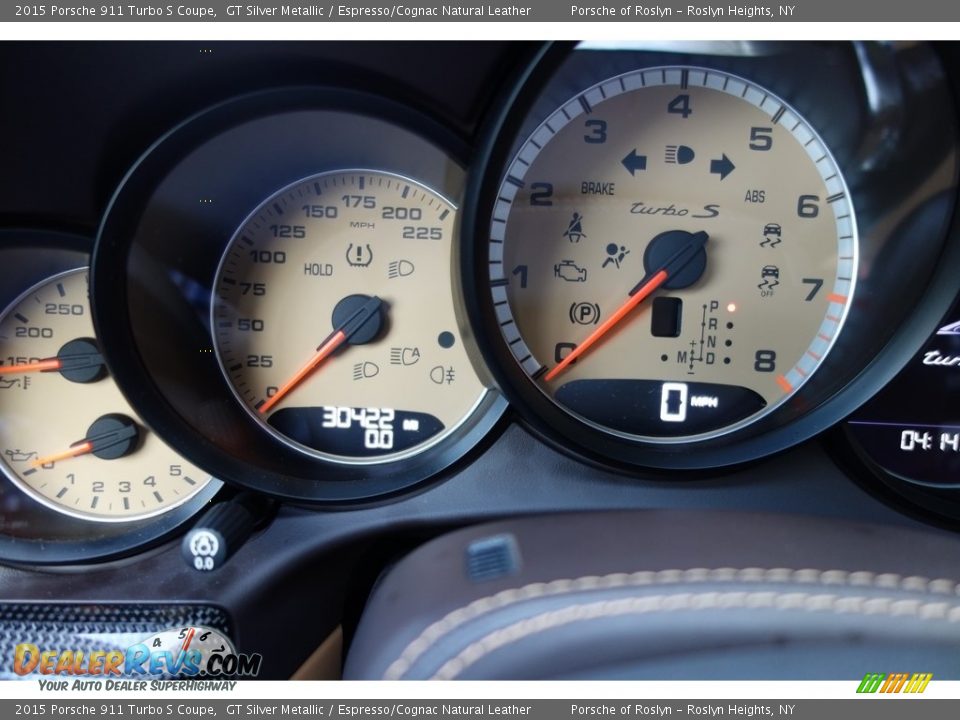 2015 Porsche 911 Turbo S Coupe GT Silver Metallic / Espresso/Cognac Natural Leather Photo #26