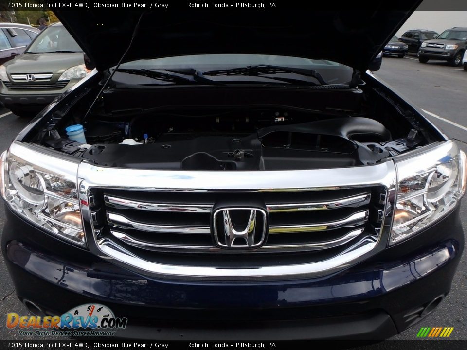 2015 Honda Pilot EX-L 4WD Obsidian Blue Pearl / Gray Photo #18