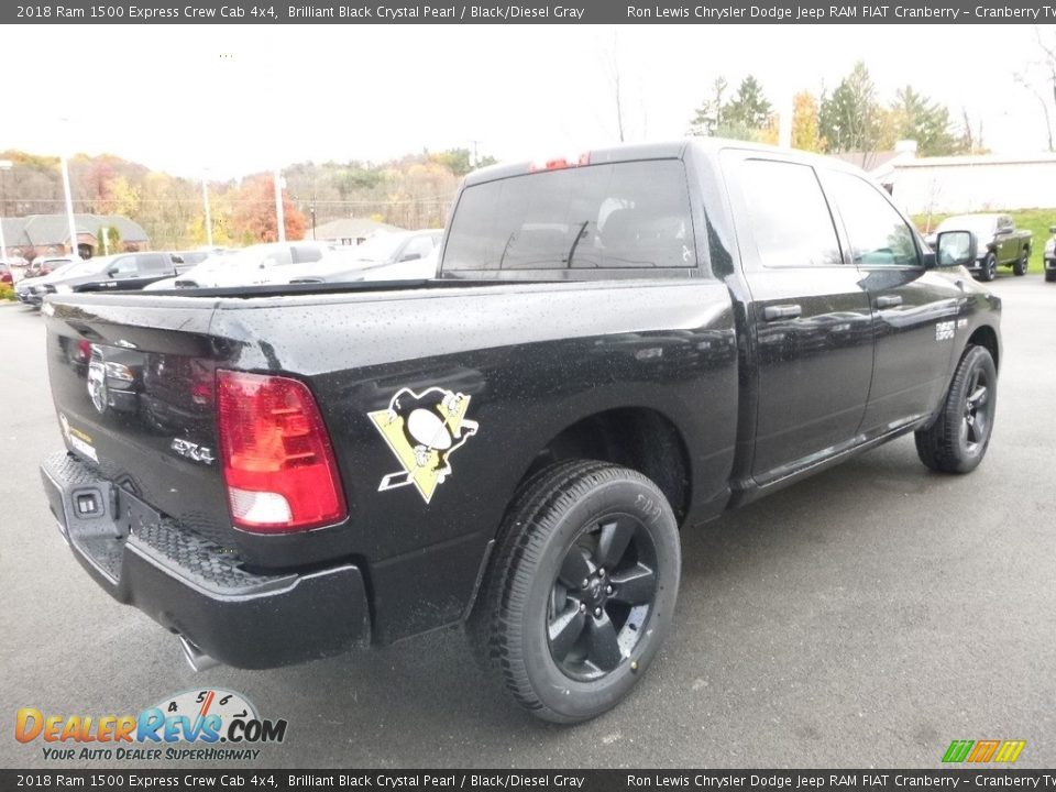 2018 Ram 1500 Express Crew Cab 4x4 Brilliant Black Crystal Pearl / Black/Diesel Gray Photo #5