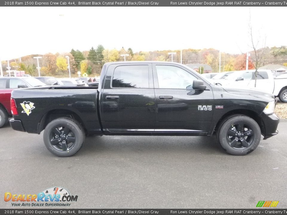 2018 Ram 1500 Express Crew Cab 4x4 Brilliant Black Crystal Pearl / Black/Diesel Gray Photo #6