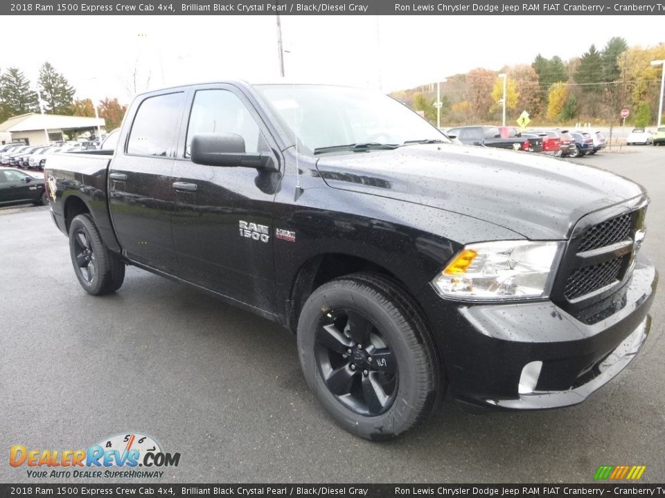 2018 Ram 1500 Express Crew Cab 4x4 Brilliant Black Crystal Pearl / Black/Diesel Gray Photo #7