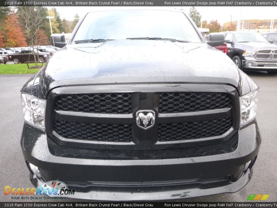 2018 Ram 1500 Express Crew Cab 4x4 Brilliant Black Crystal Pearl / Black/Diesel Gray Photo #8