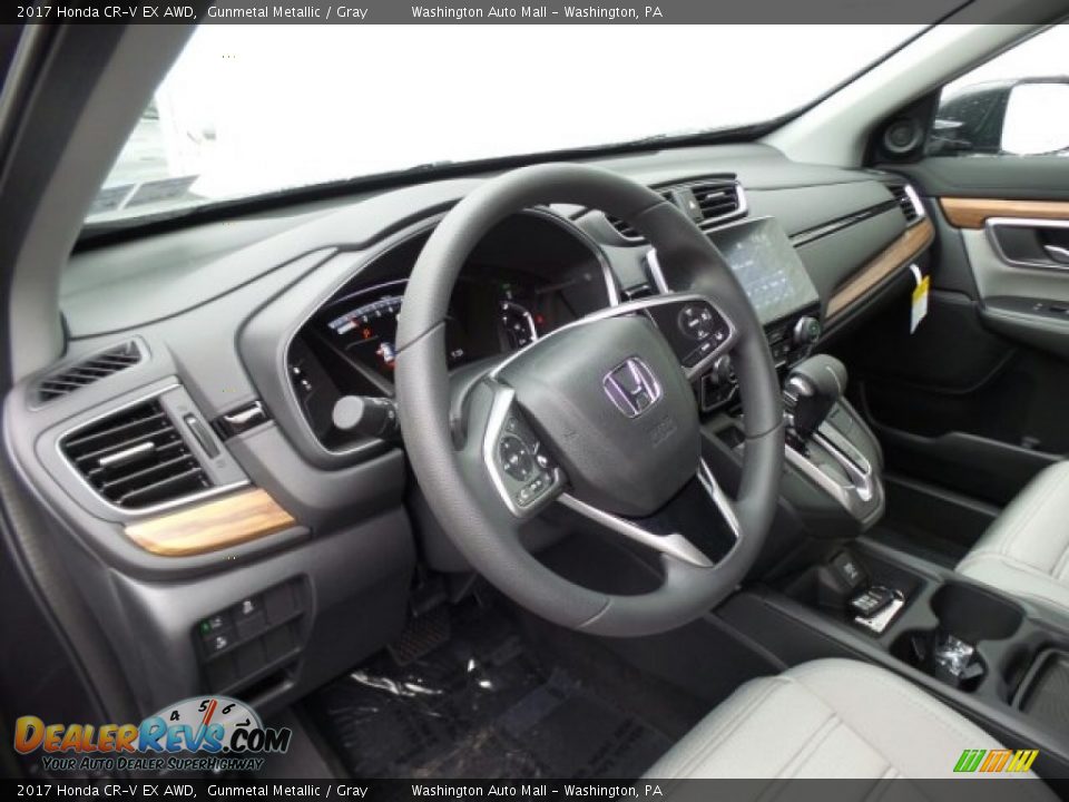 2017 Honda CR-V EX AWD Gunmetal Metallic / Gray Photo #8