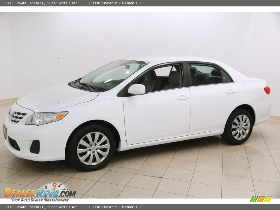 2013 Toyota Corolla LE Super White / Ash Photo #3