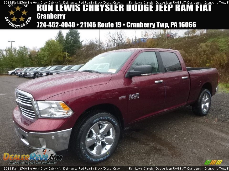 2018 Ram 1500 Big Horn Crew Cab 4x4 Delmonico Red Pearl / Black/Diesel Gray Photo #1