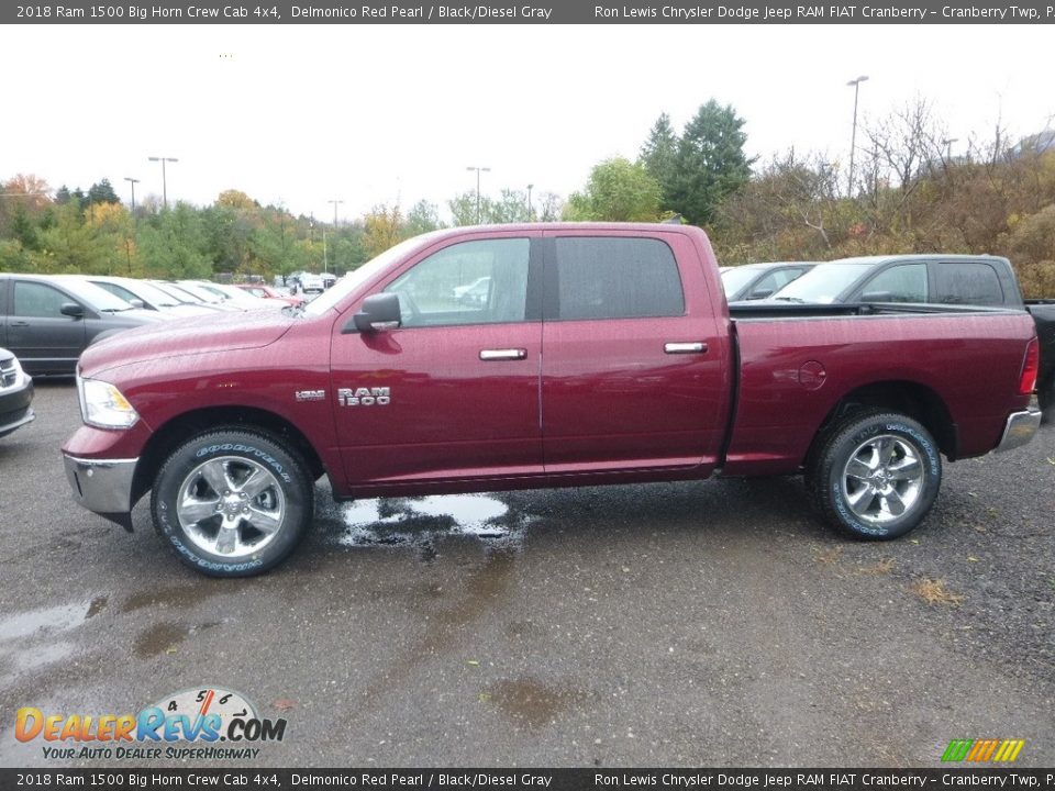 2018 Ram 1500 Big Horn Crew Cab 4x4 Delmonico Red Pearl / Black/Diesel Gray Photo #2