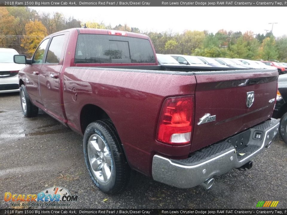2018 Ram 1500 Big Horn Crew Cab 4x4 Delmonico Red Pearl / Black/Diesel Gray Photo #3