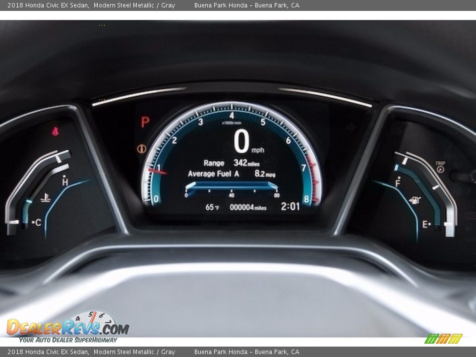 2018 Honda Civic EX Sedan Modern Steel Metallic / Gray Photo #17