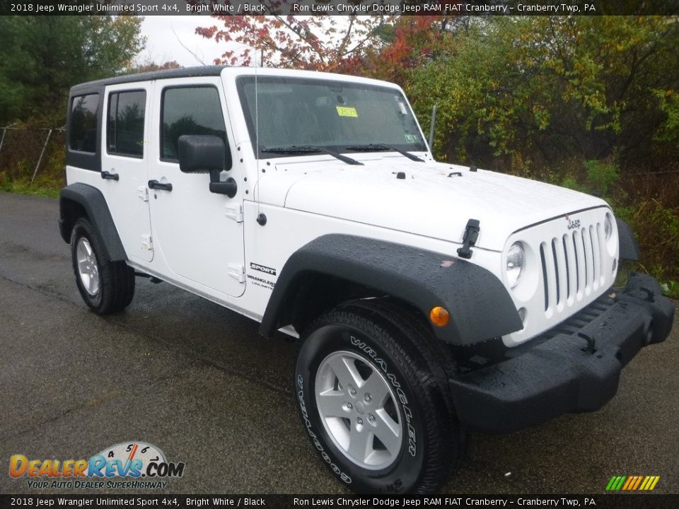 2018 Jeep Wrangler Unlimited Sport 4x4 Bright White / Black Photo #7