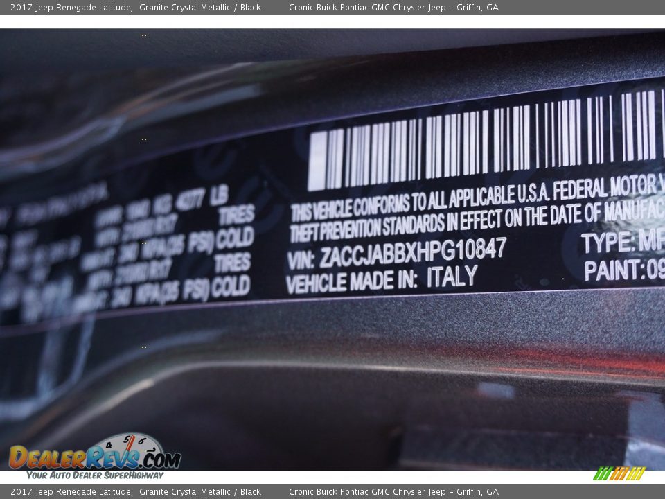 2017 Jeep Renegade Latitude Granite Crystal Metallic / Black Photo #15