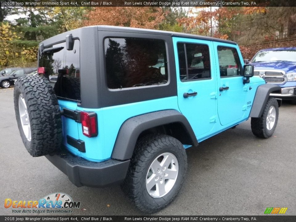 2018 Jeep Wrangler Unlimited Sport 4x4 Chief Blue / Black Photo #5
