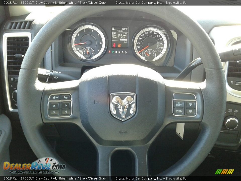 2018 Ram 2500 SLT Crew Cab 4x4 Bright White / Black/Diesel Gray Photo #17