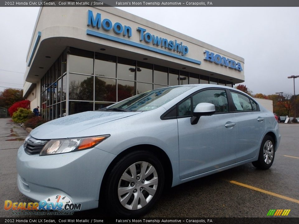 2012 Honda Civic LX Sedan Cool Mist Metallic / Stone Photo #1