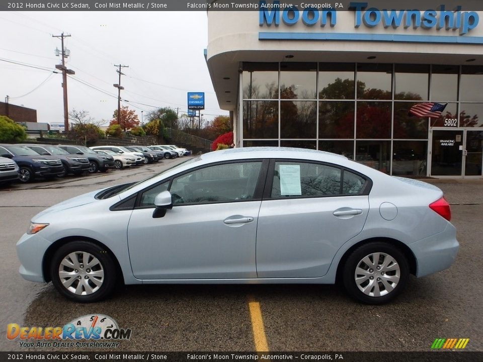 2012 Honda Civic LX Sedan Cool Mist Metallic / Stone Photo #2
